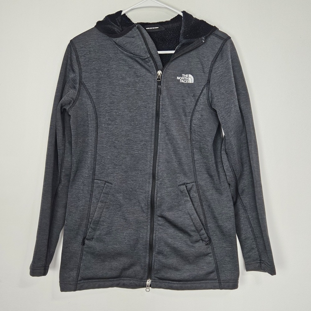 The North Face Jacket Womans M Hardlee Raschel Hooded Asymmetrical Zipper Gray